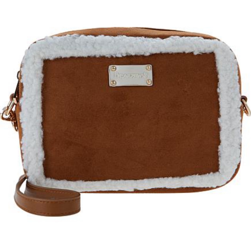 BEARPAW Faux Fur Shearling Trim Camera Bag